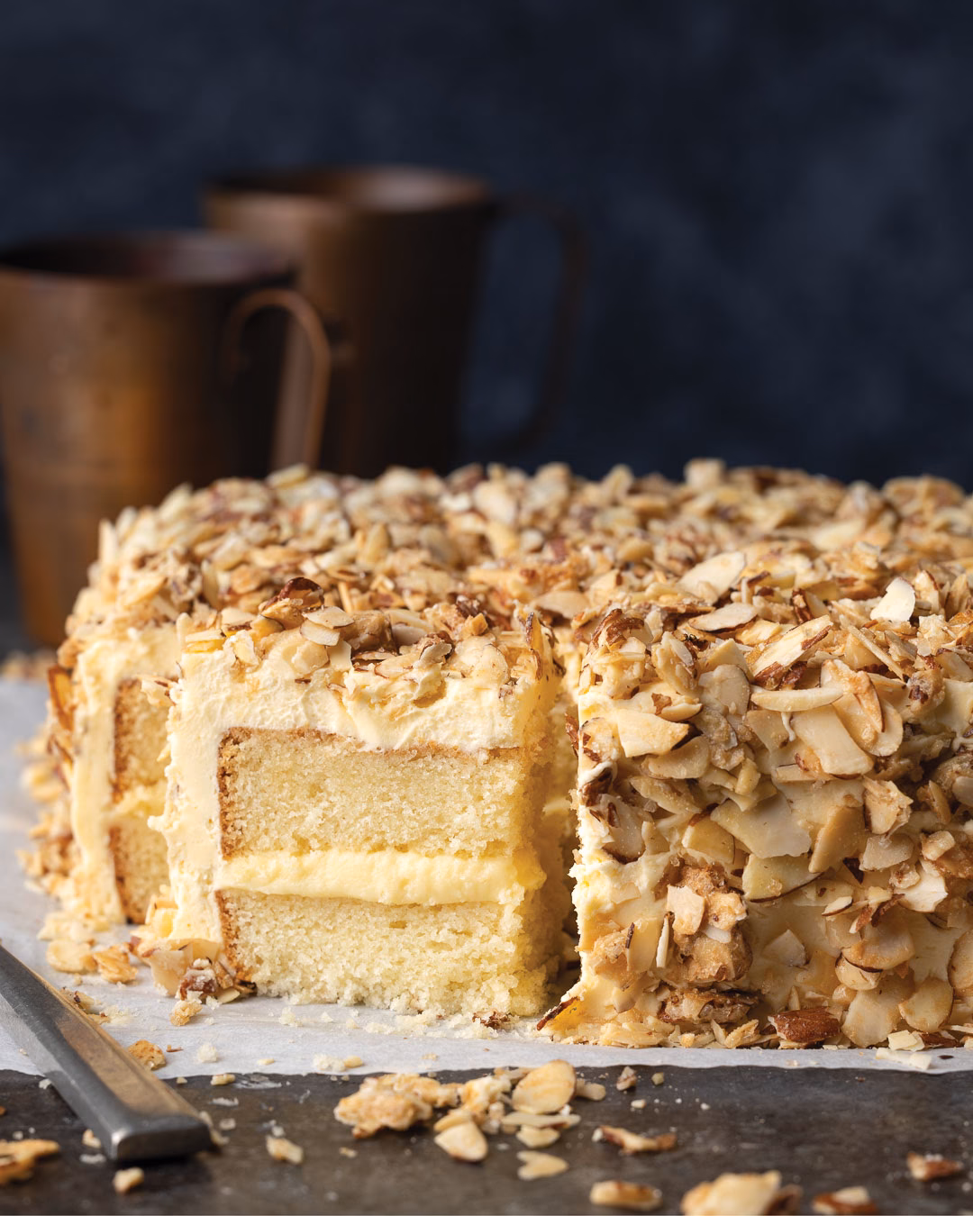 What is a burnt almond torte cake?