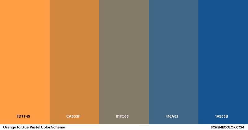 What colors are in the Blue & Orange pastel color scheme?
