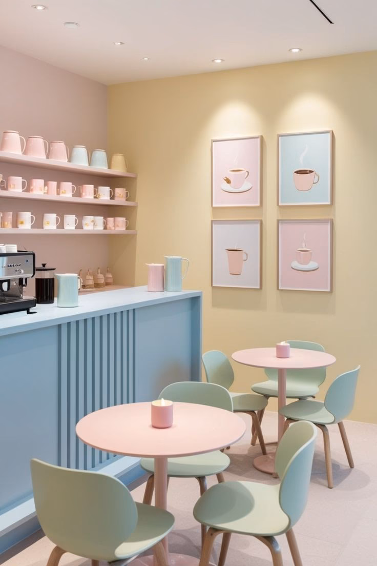 What color combinations are available in the 'café color palettes' collection?