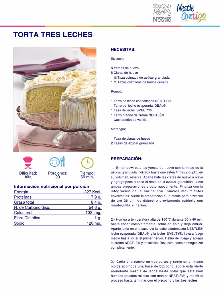 ¿Cómo controlar la ingesta de calorías con el pastel de tres leches?