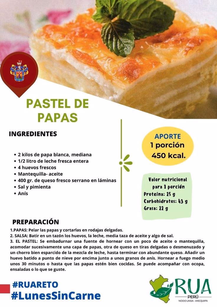 ¿Cuáles son las calorías de la papa?