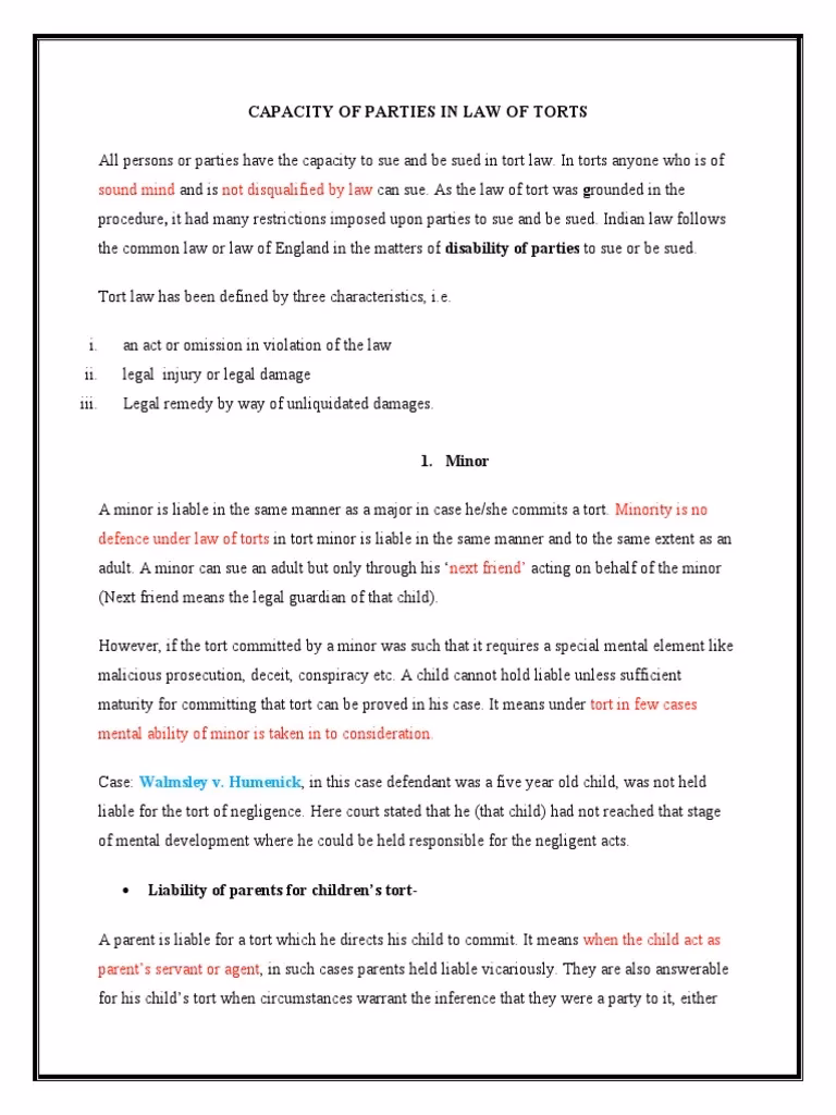 What is capacity of a person to sue or be sued?