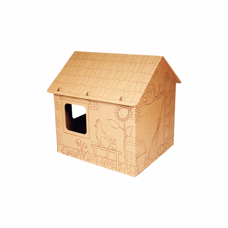 ¿Cómo decorar una casita de cartón de Navidad?