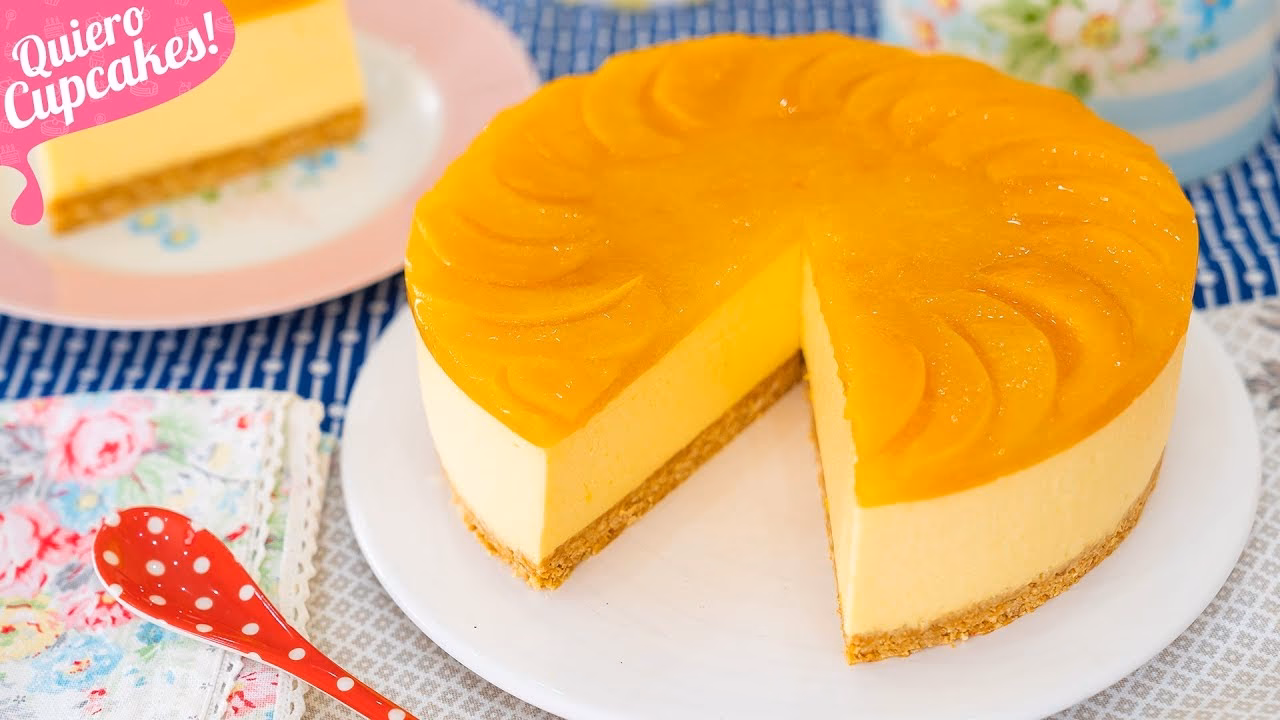 ¿Cuántas capas de durazno tiene el Cheesecake?