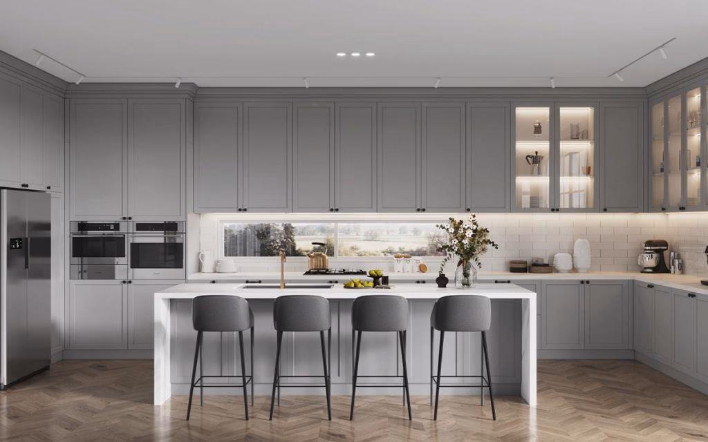 ¿Cómo decorar una cocina en gris claro?