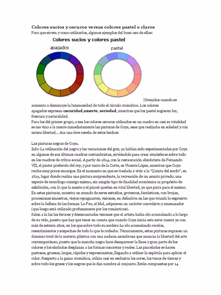 ¿Cuáles son los colores sucios?
