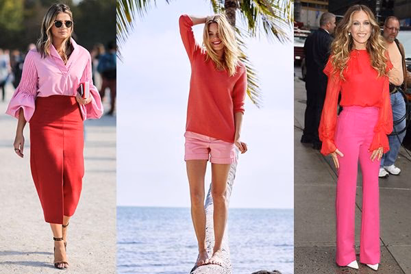 ¿Cómo combinar Rosa y rojo?