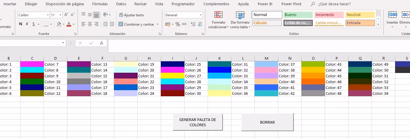 ¿Cómo poner el color en VBA?