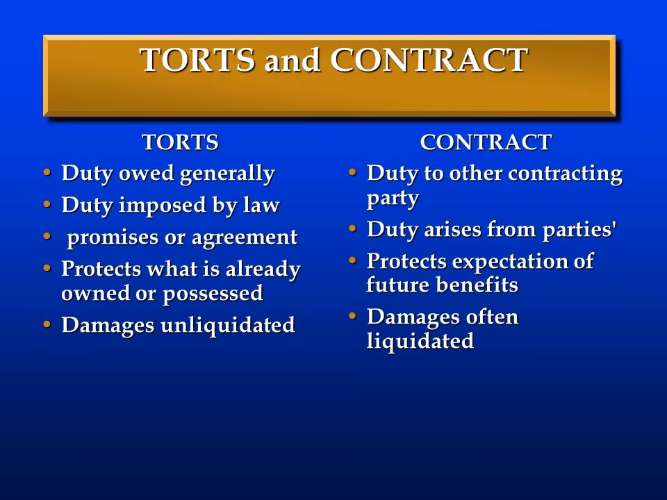 What is the difference between a contract and a tort claim?