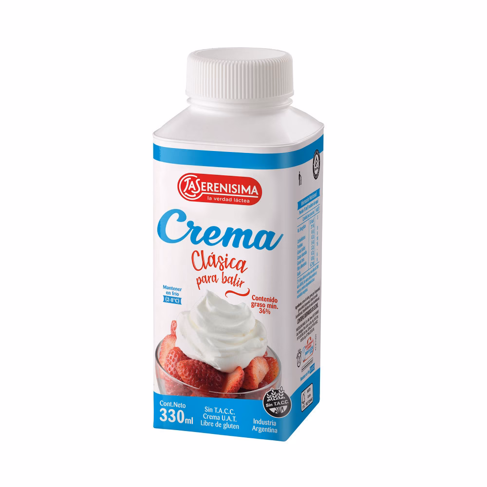 ¿Cuánto tiempo se debe guardar la crema la Serenisima culinaria?