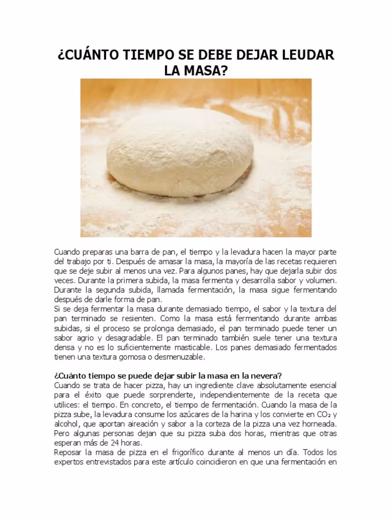 ¿Cuánto tiempo tarda en hacer efecto la levadura?