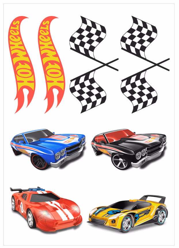 ¿Qué diseños ofrece el kit imprimible de Hot Wheels?