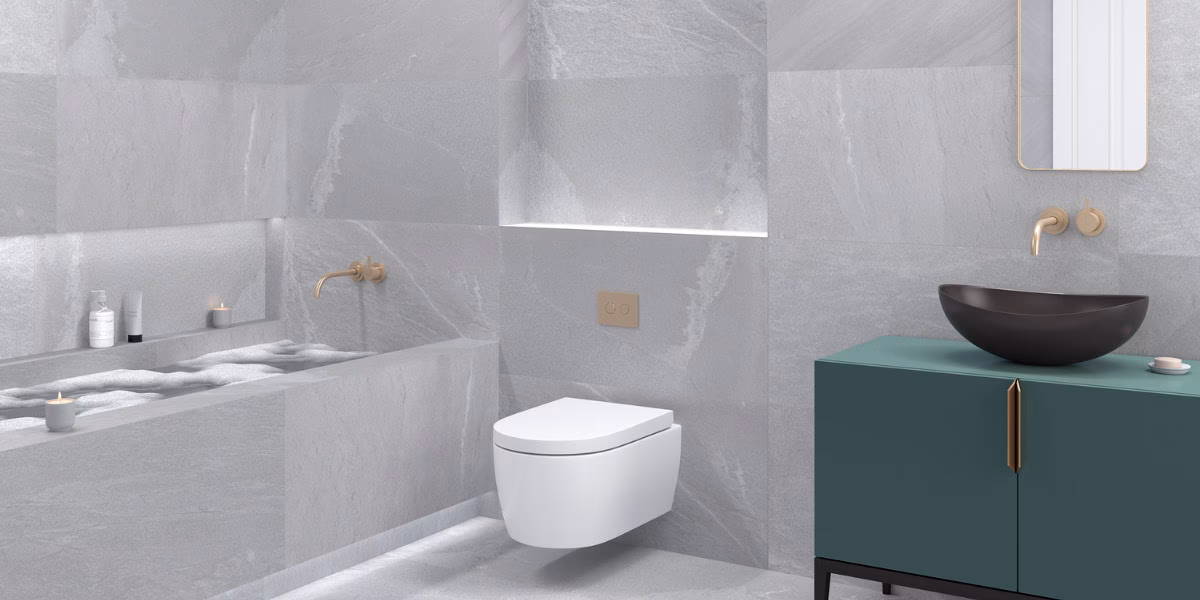 ¿Cómo decorar un baño gris?