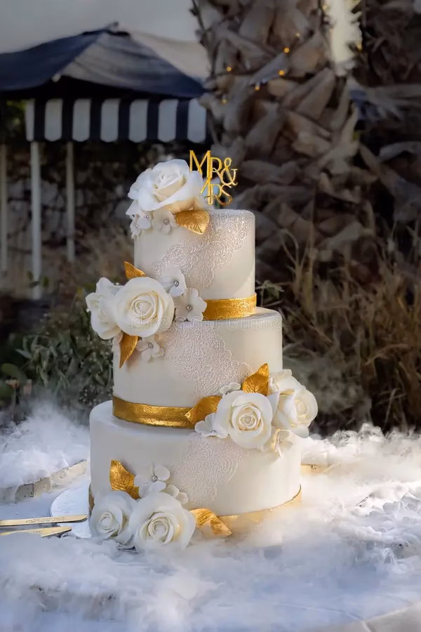 ¿Cómo decorar pasteles de bodas de oro?