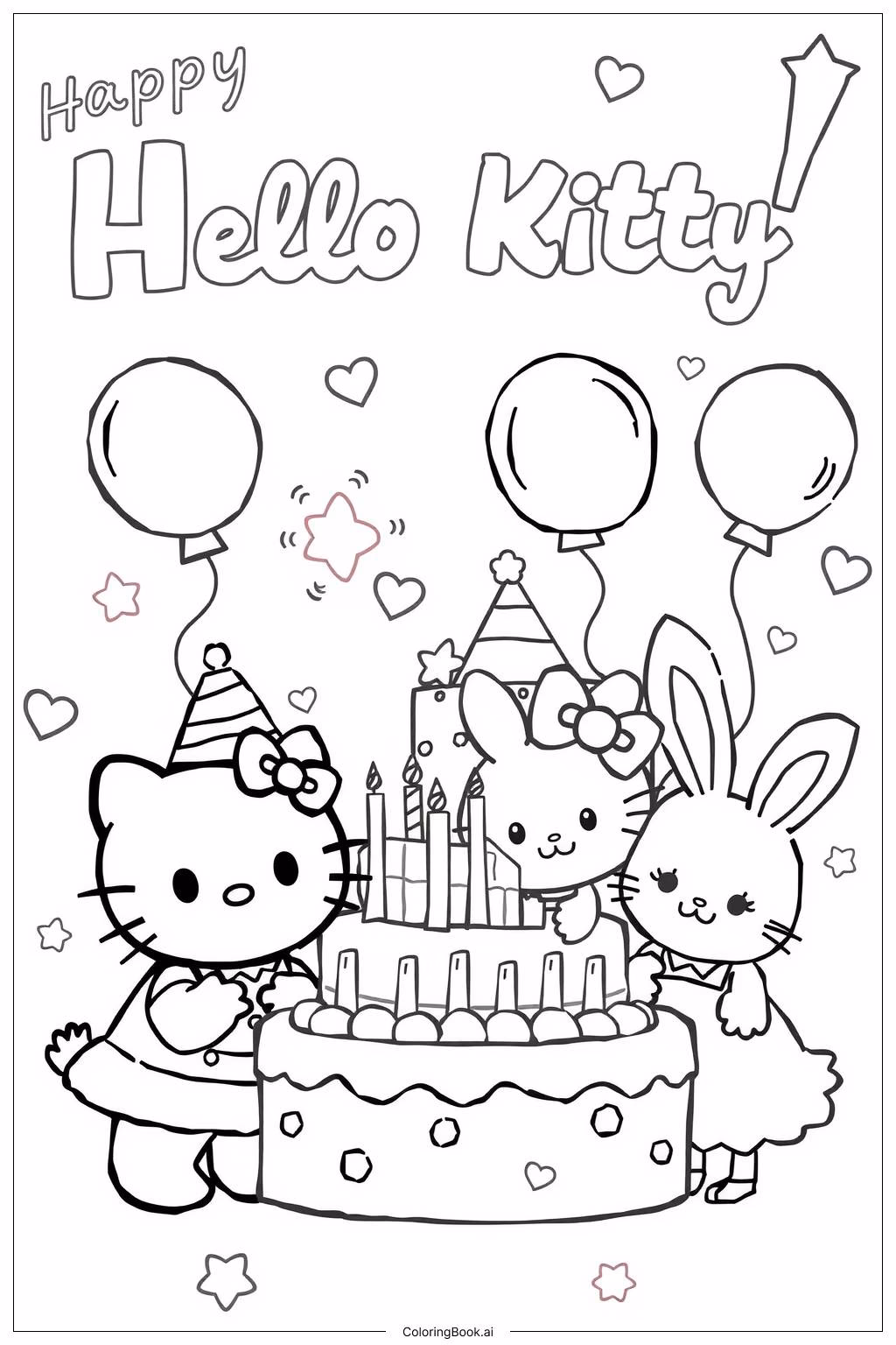 ¿Qué es el dibujo de Hello Kitty y pastel para colorear?
