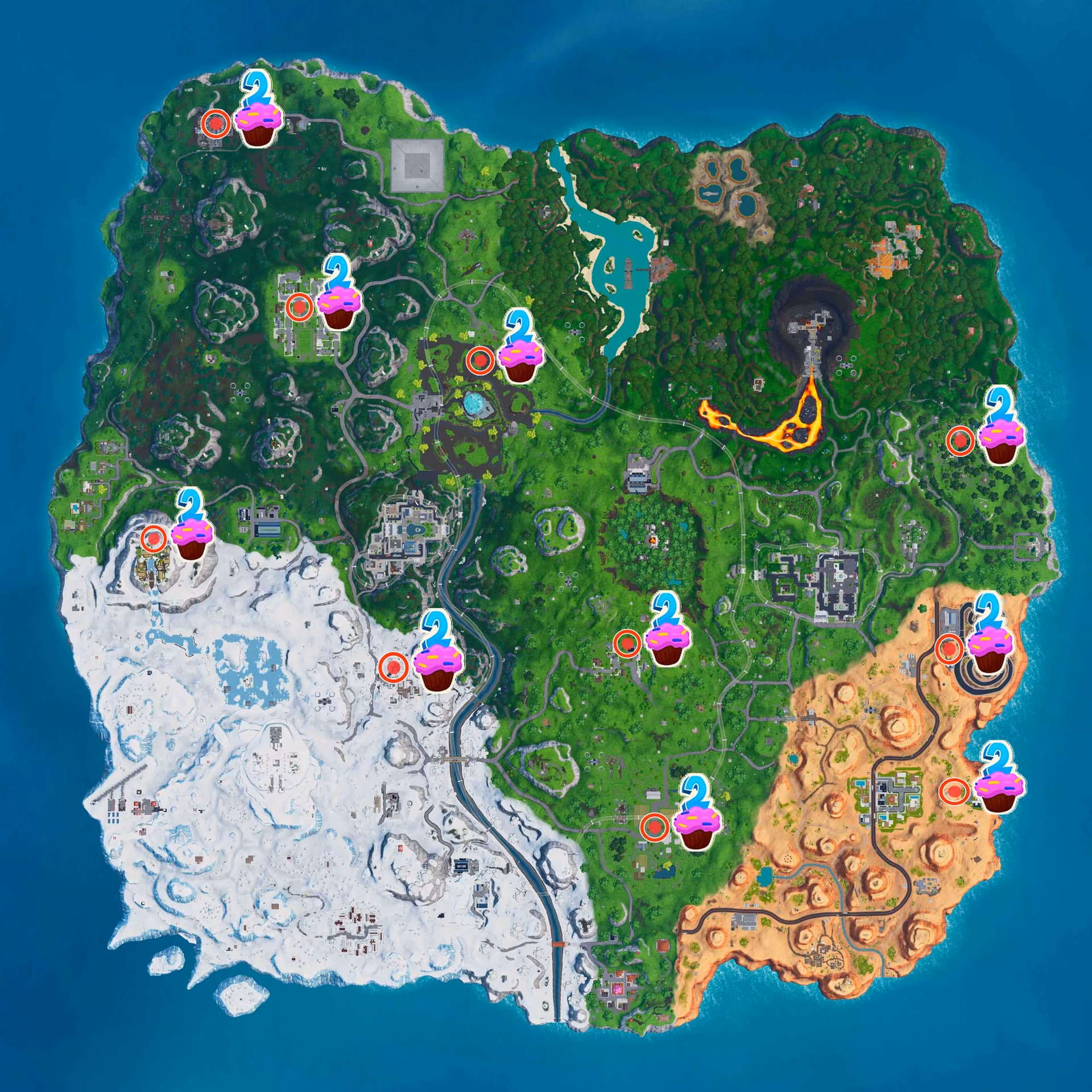 ¿Dónde se encuentran las tartas de cumpleaños en Fortnite?