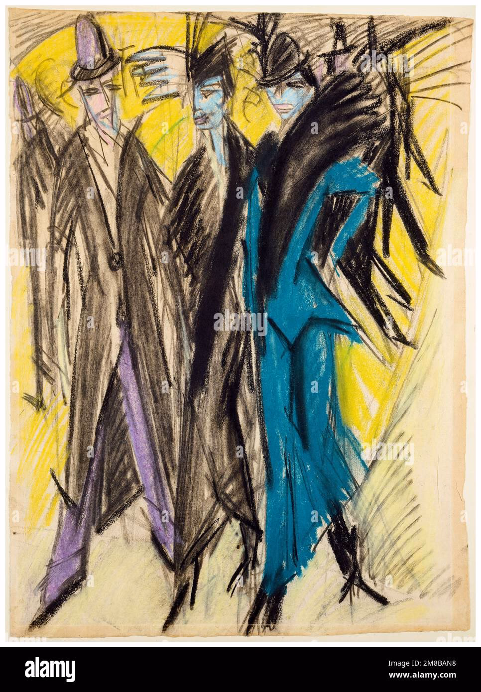 How did Kirchner create his paintings?