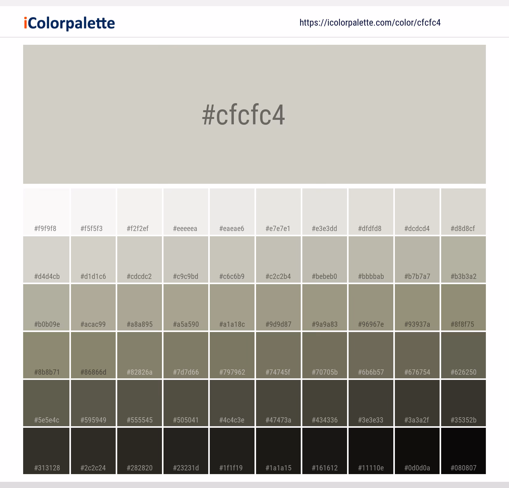 What is the color scheme for pastel grey?