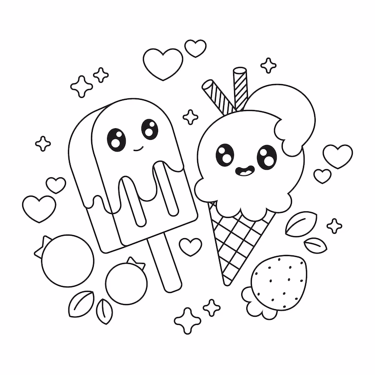 ¿Cómo ayudan los dibujos de helado para colorear a los niños?