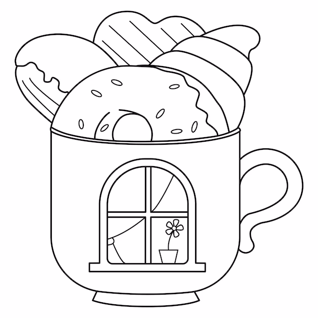 ¿Qué es el dibujo de taza de café para colorear?