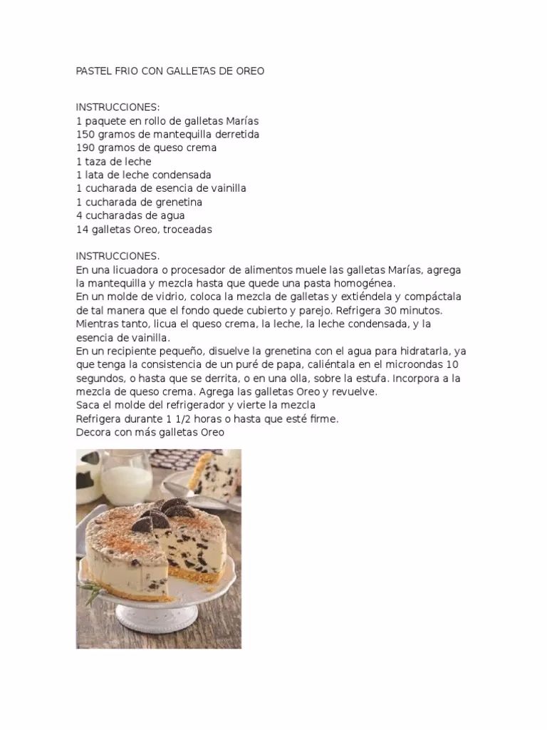¿Cómo preparar pasteles fríos sin horno?