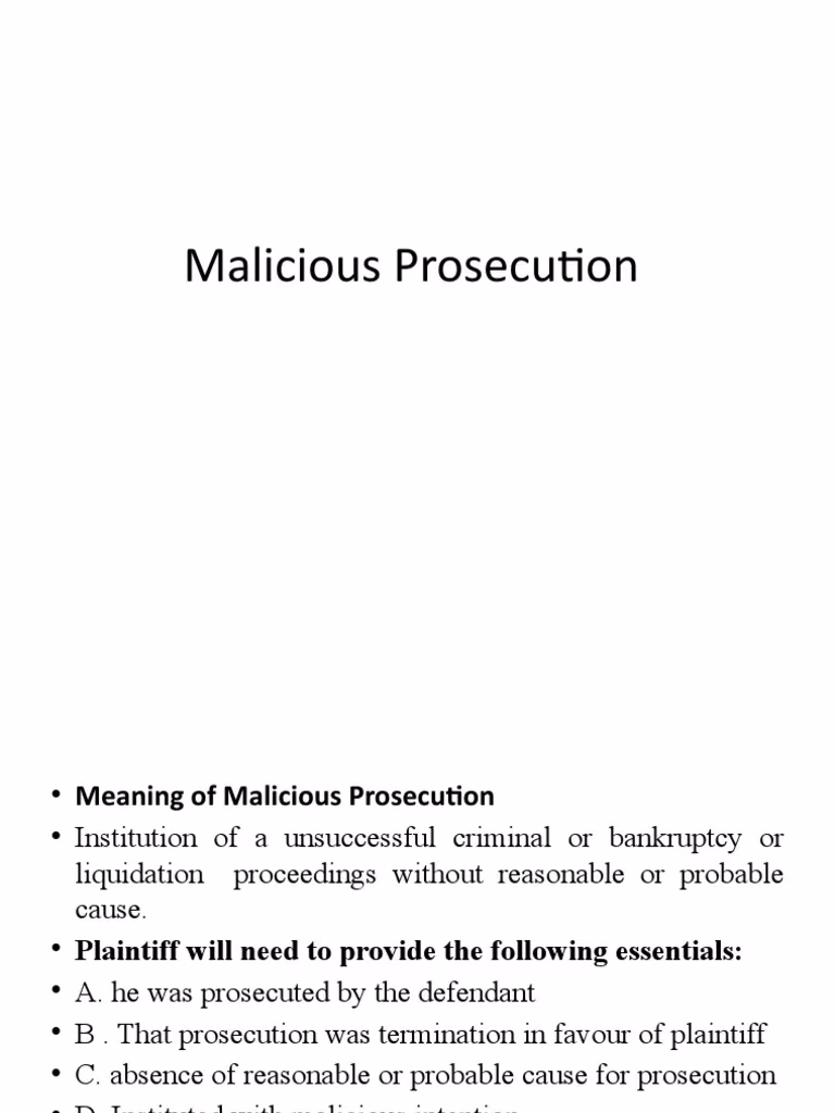 Will the Supreme Court revive the tort of malicious prosecution?