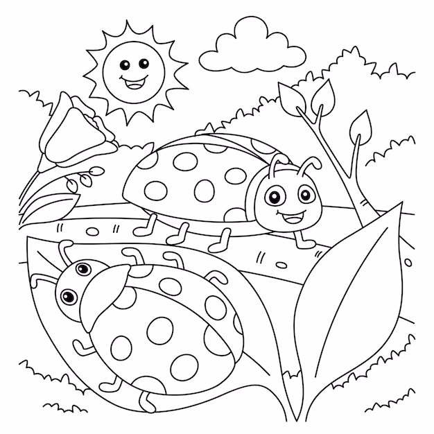 ¿Qué son las páginas para colorear de mariquitas?