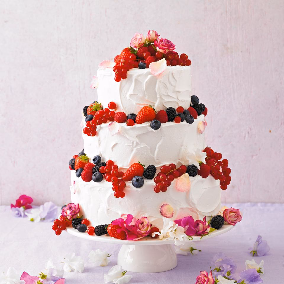 Wie groß ist eine dreistöckige Torte?