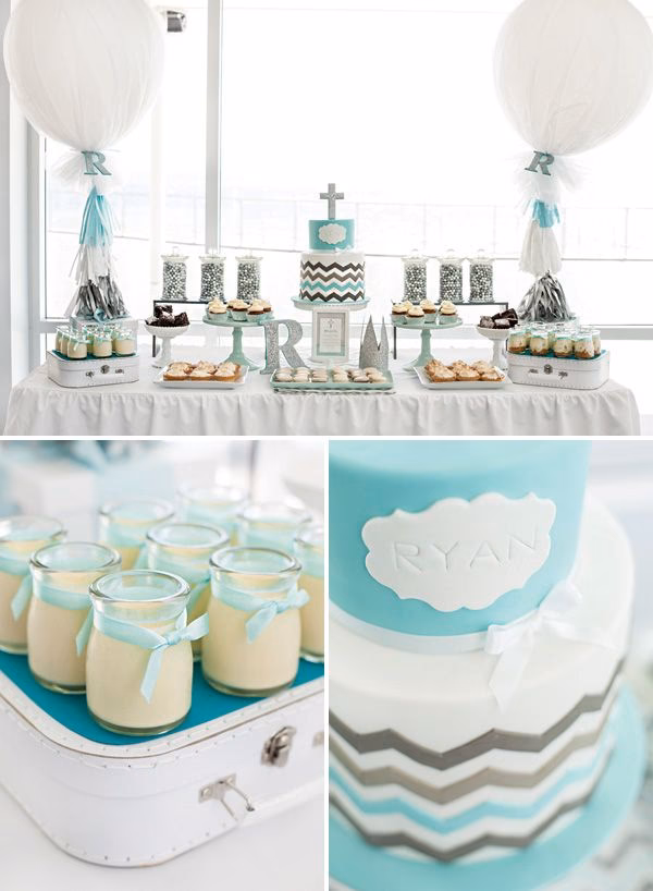 ¿Qué significa el color celeste en un centro de mesa?