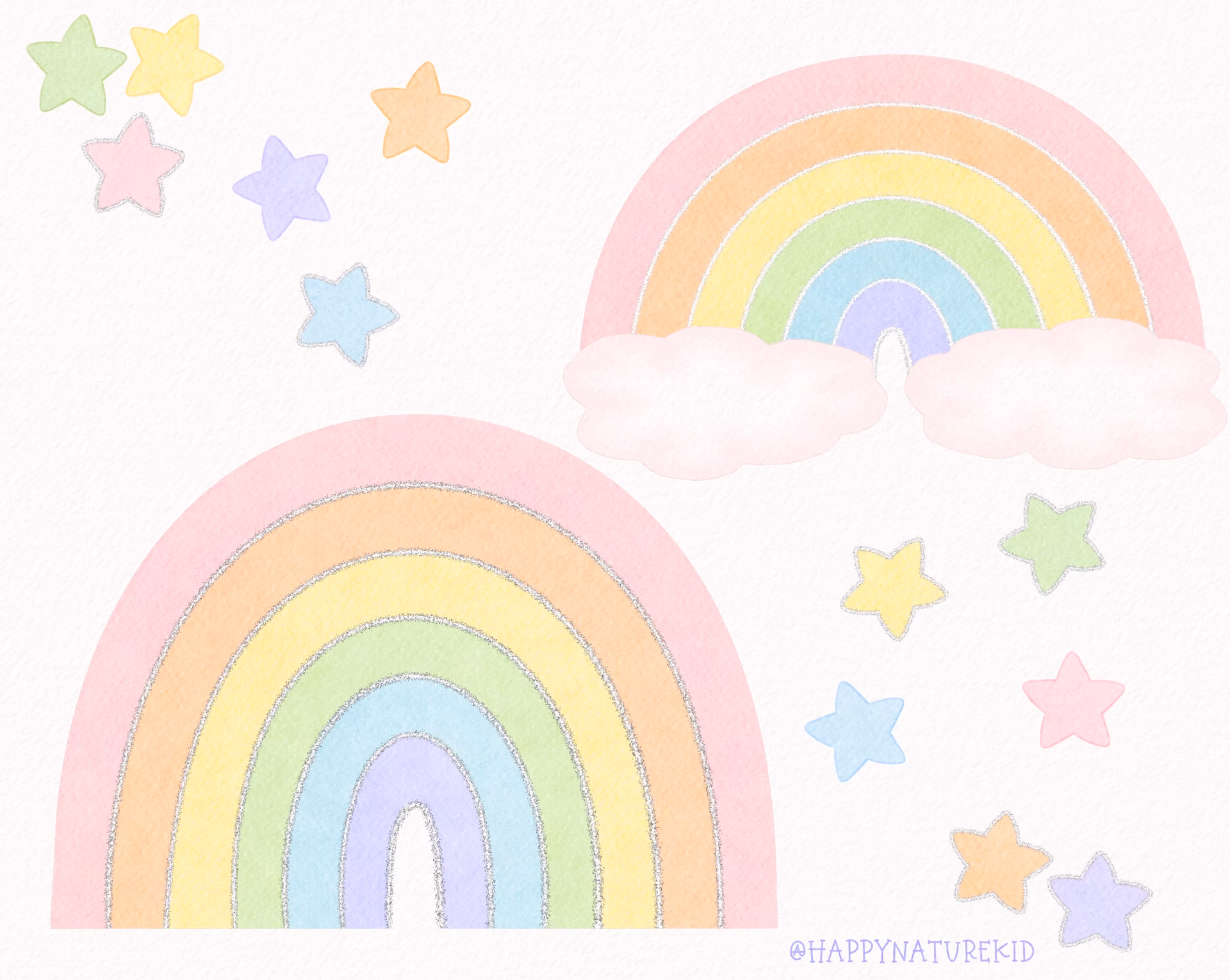 How many pastel rainbow transparent clip art are there?