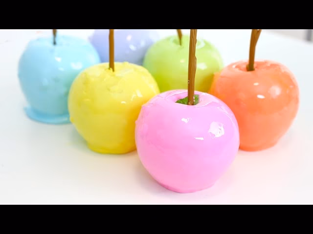 How do you decorate apples with cotton candy?
