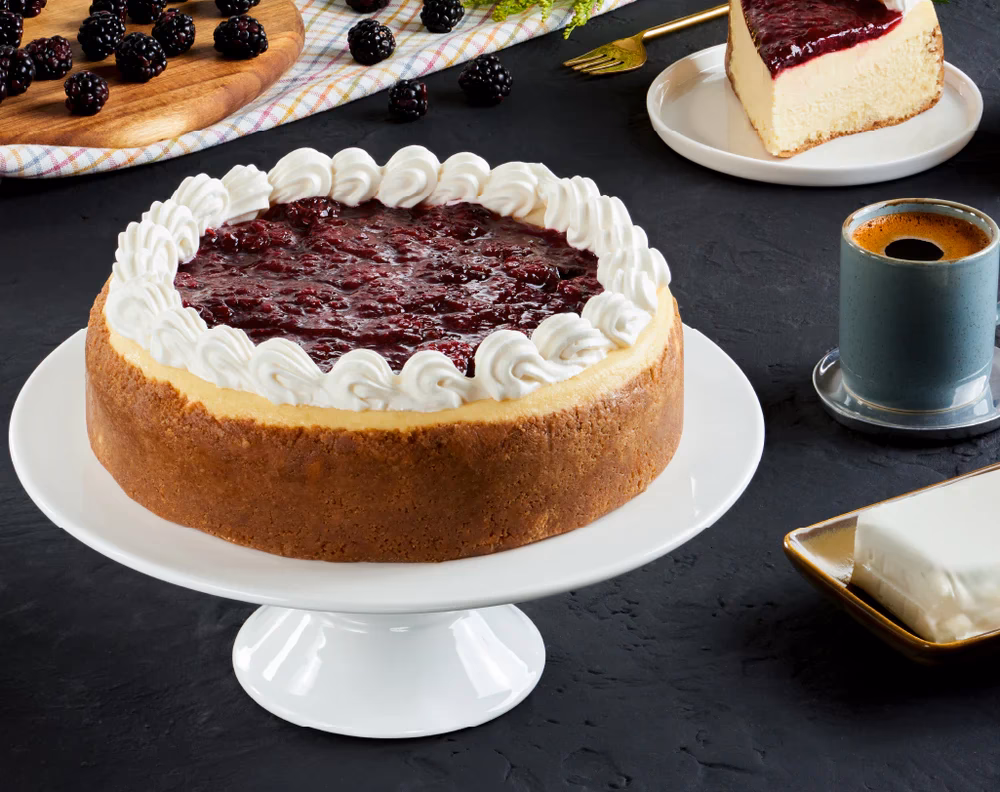 ¿Qué es el pastel de queso con zarzamora?