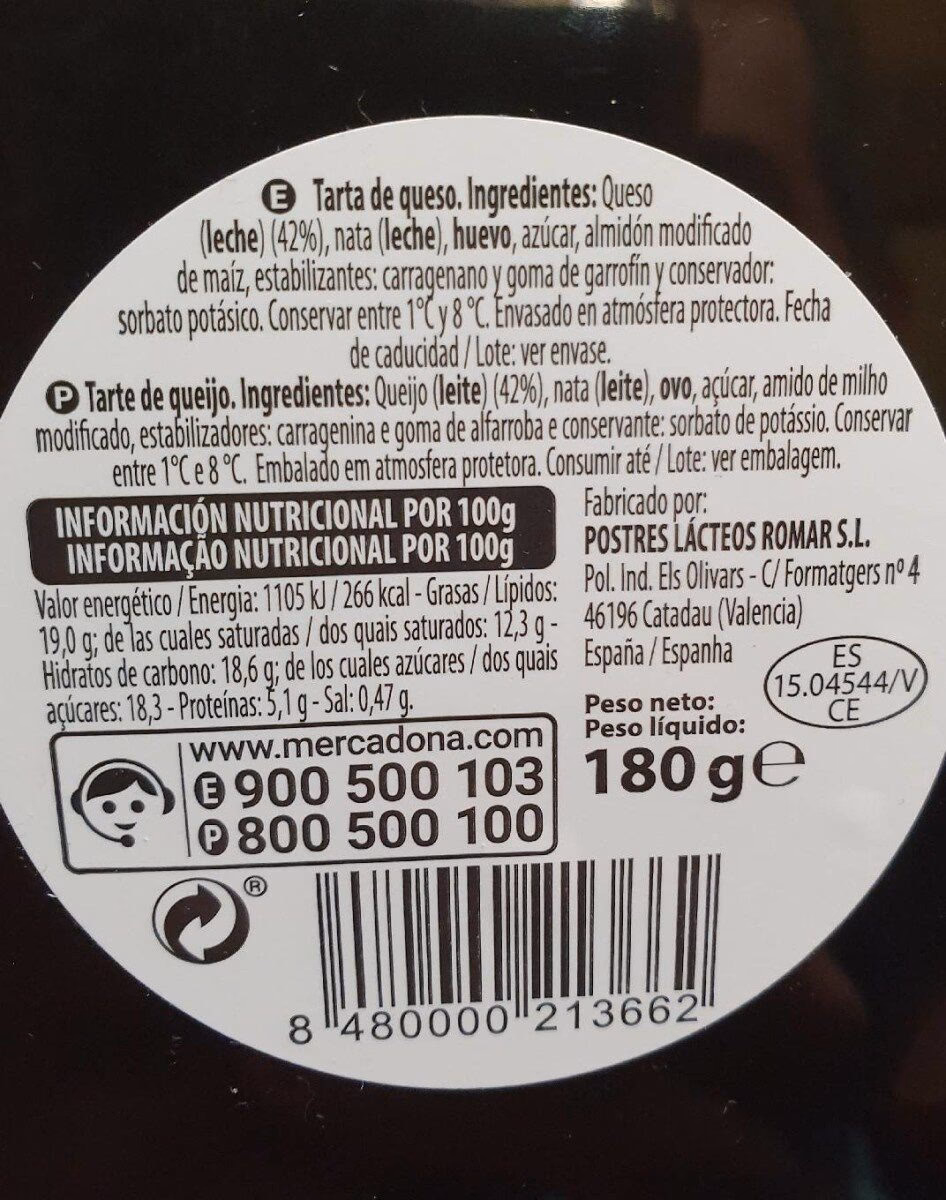 ¿Cuántas calorías tiene un pastel de queso casero?
