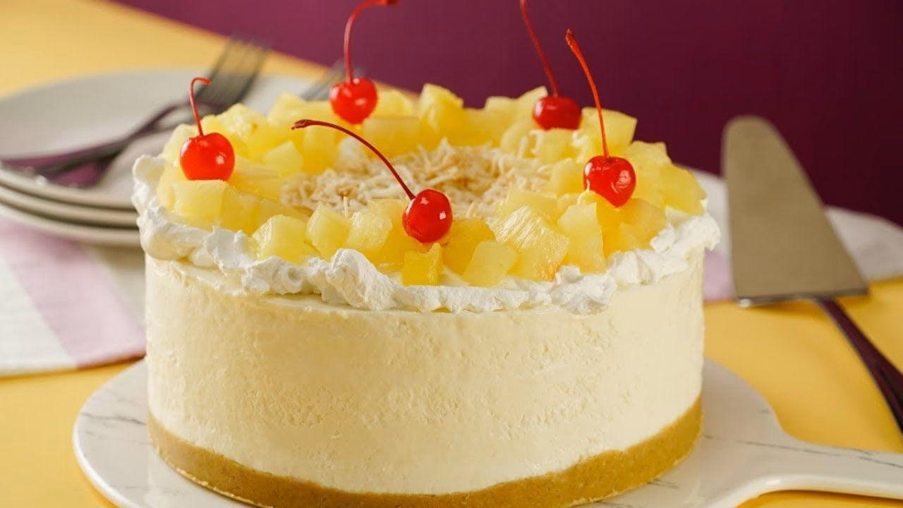 ¿Cómo preparar un pastel de queso con piña colada?