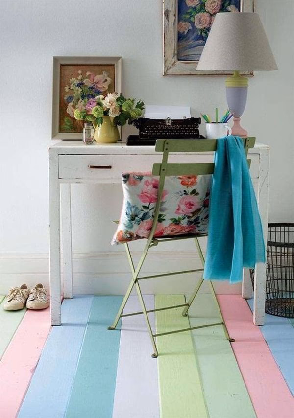 What are the benefits of vinyl flooring in pastel tones?