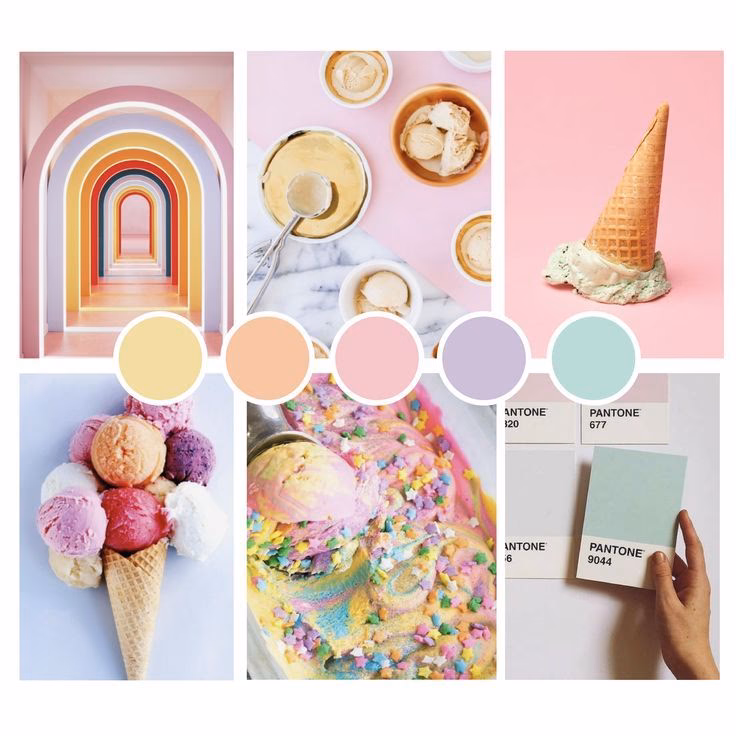 What is the mood associated with pastel colors?