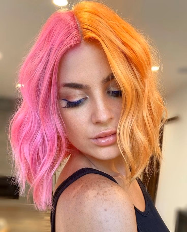 How to change orange hair to pink without bleaching?
