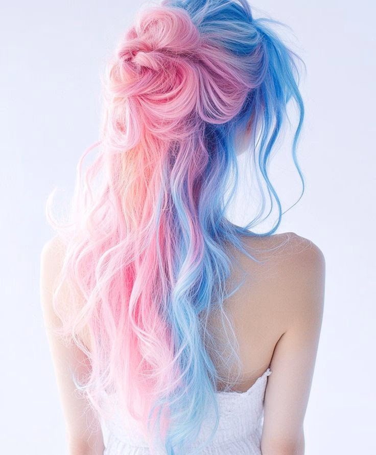 How do you do a blue tip & a pink crown?