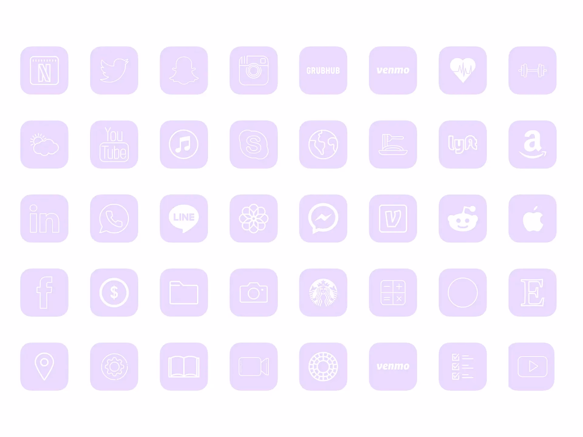 How many purple icons are there?
