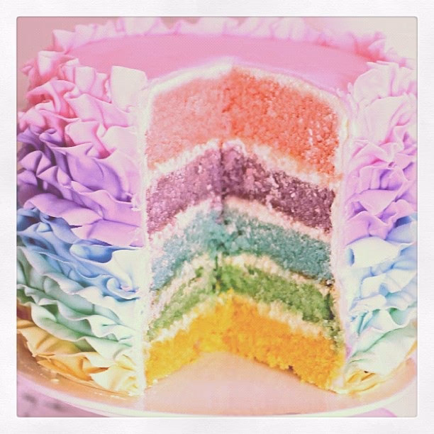 How do I make a rainbow cake?