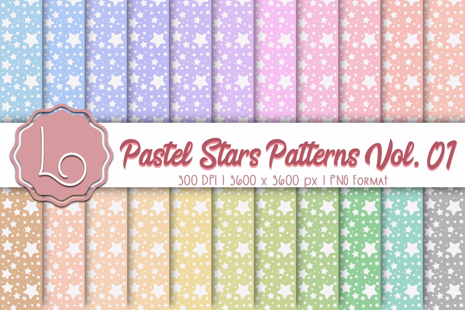 How many pastel stars vectors are there?