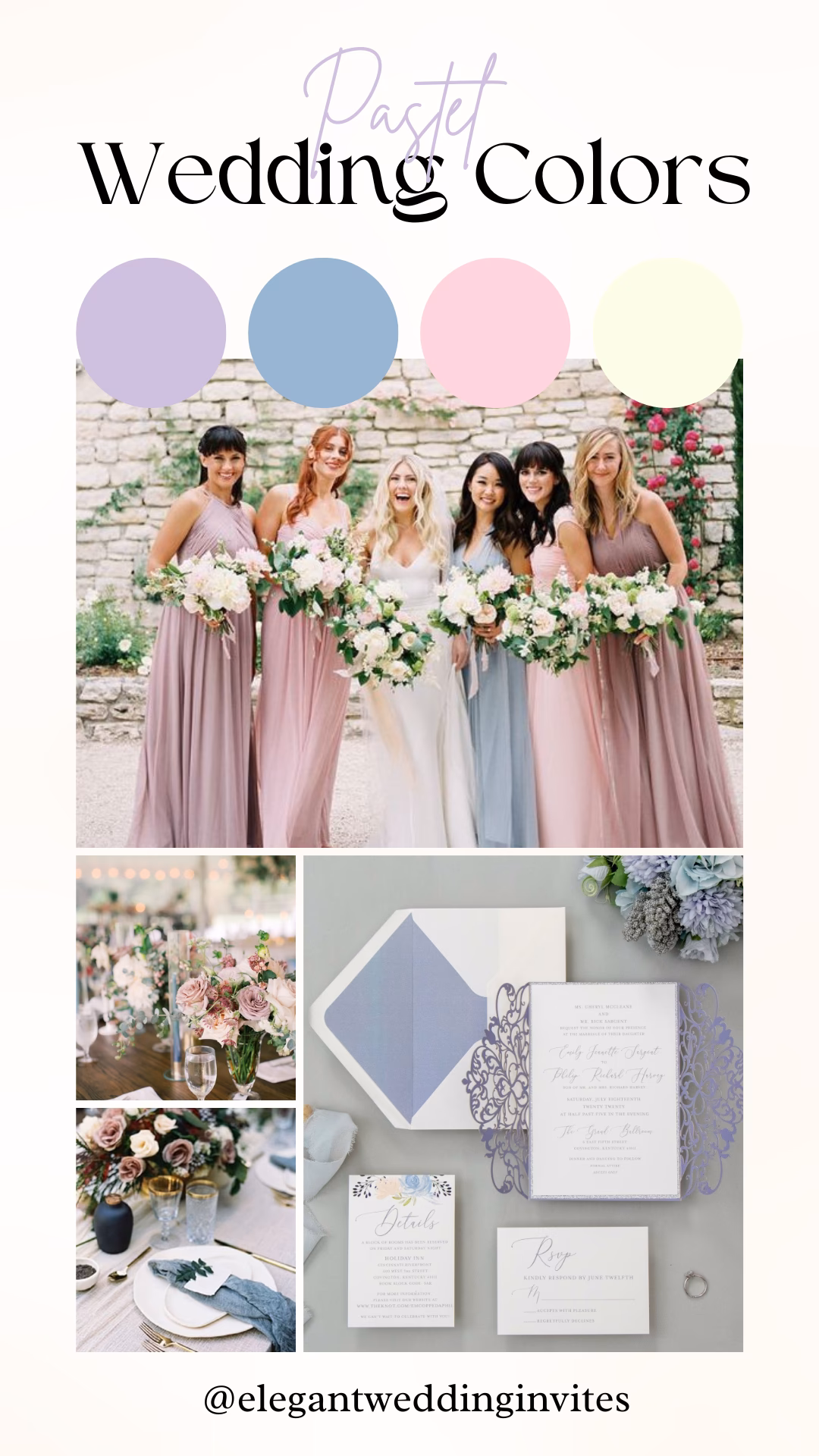 What is a good pastel palette for a wedding?