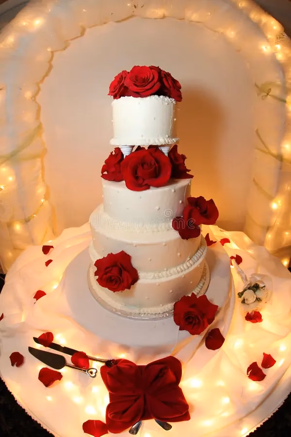 ¿Cómo elegir un pastel de bodas en rojo?