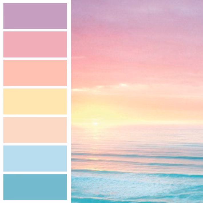 What are the colors in the pink-Aqua gradient color scheme?