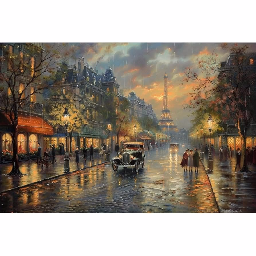 ¿Cuál es el origen de la pintura calle de París día lluvioso?