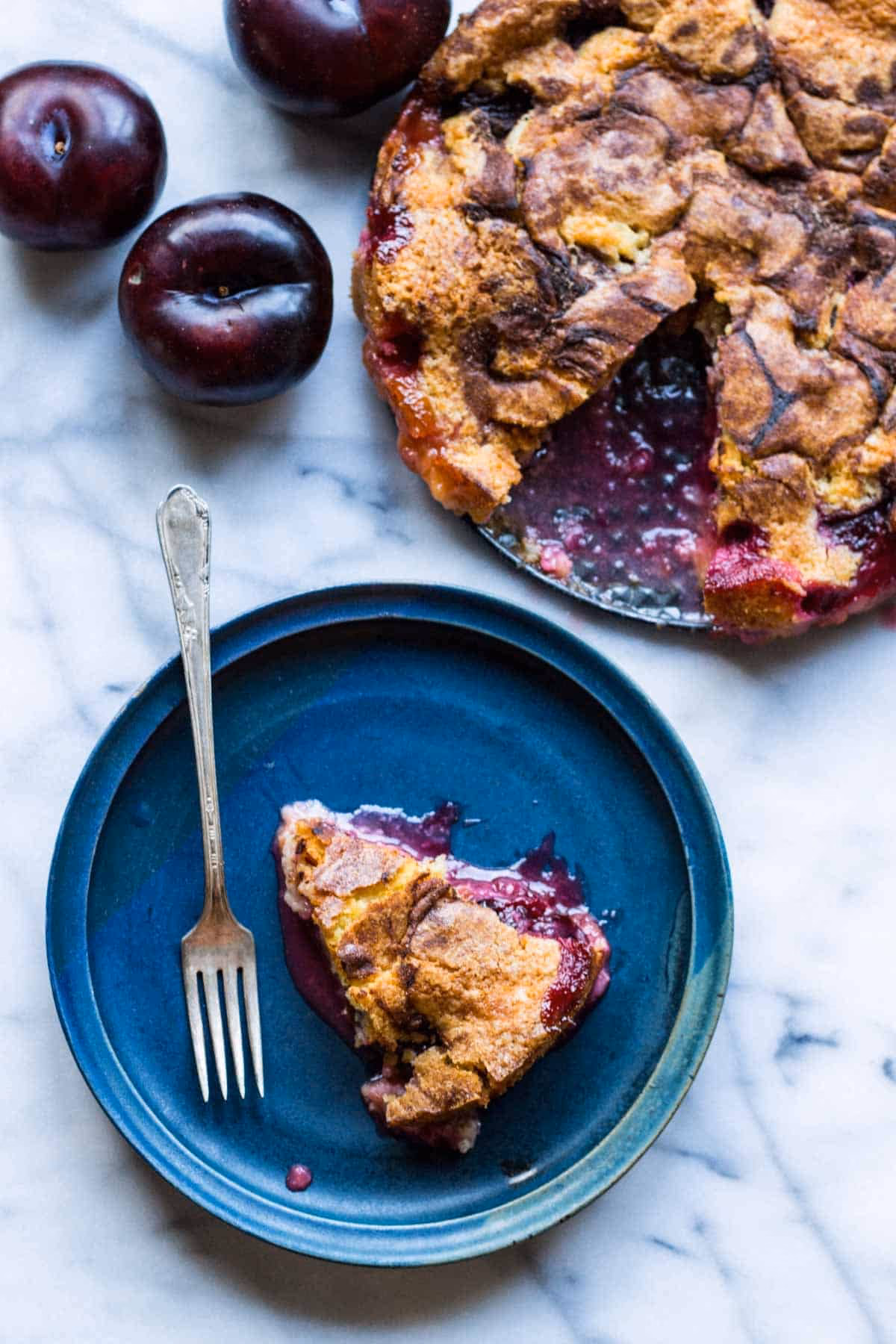 What size cake pan should I bake a plum torte?