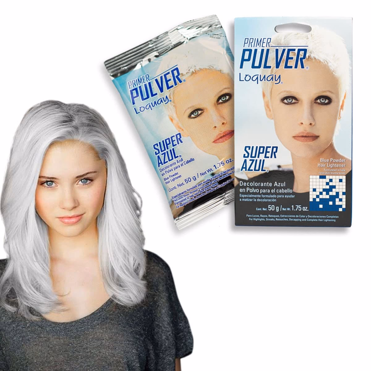 ¿Cómo se mezcla el polvo decolorante azul o púrpura?