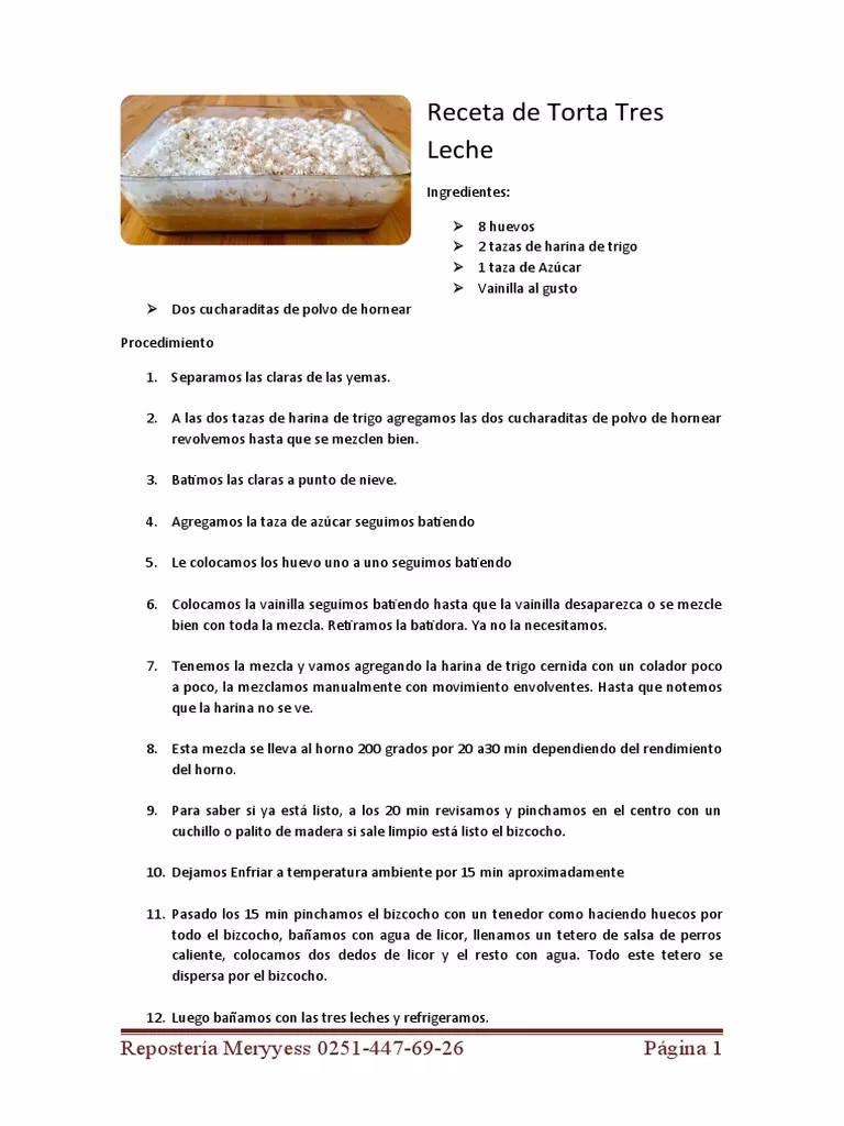¿Cómo hacer una tarta de tres leches?
