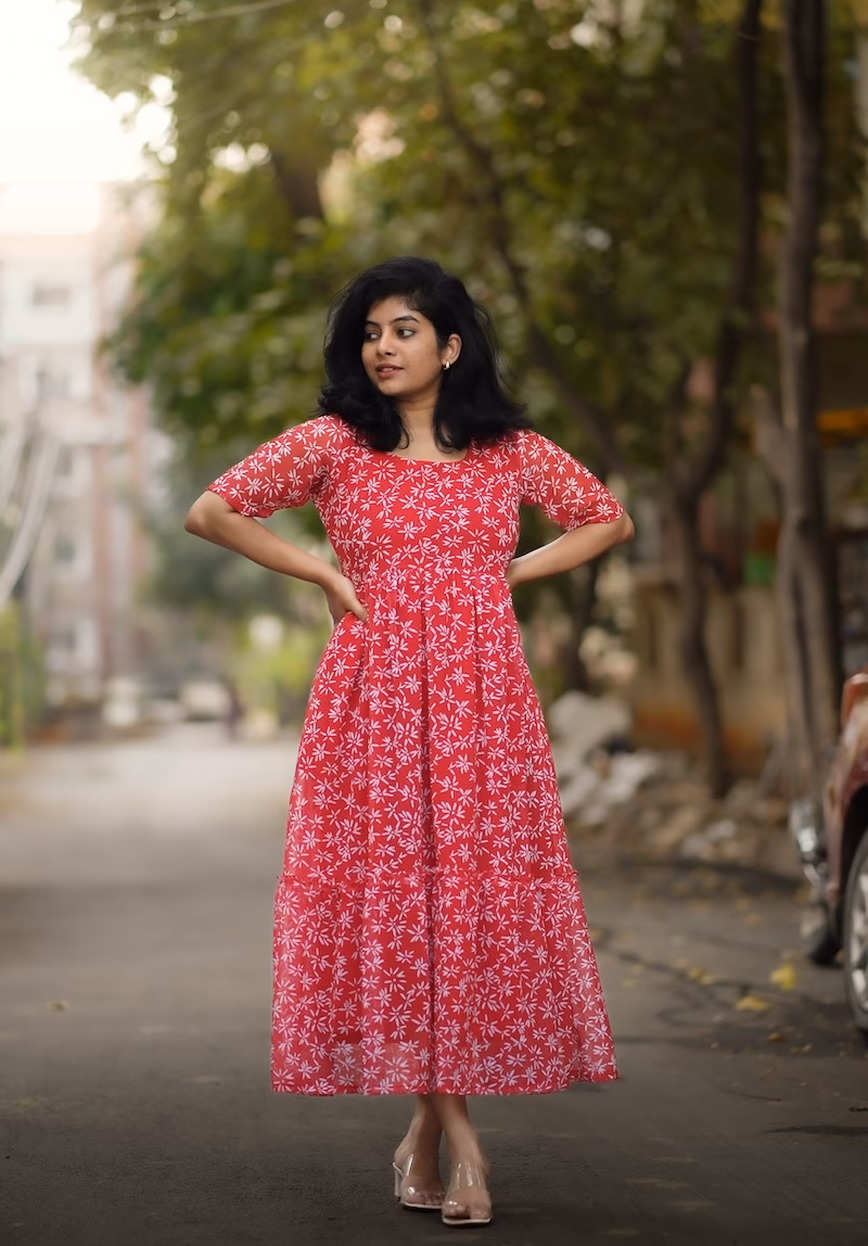 What is a short red dress?