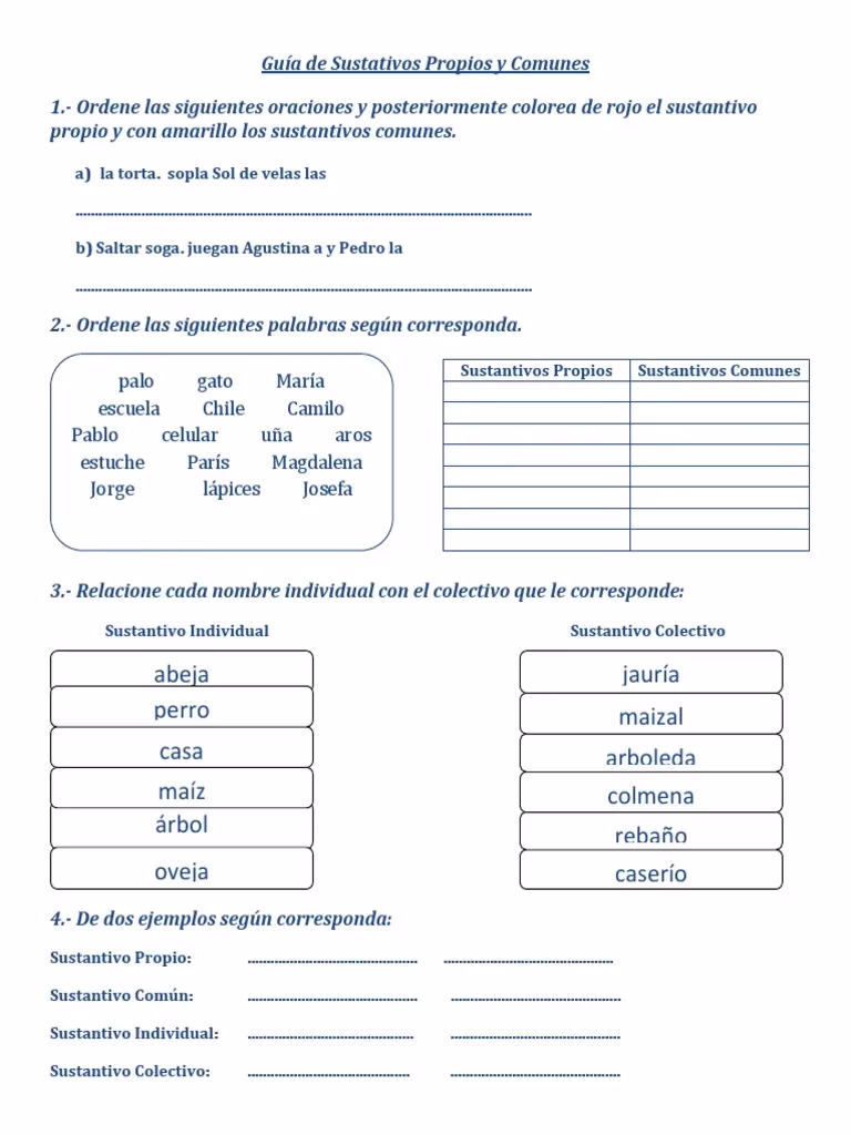 ¿Cuáles son los sustantivos propios de animales?
